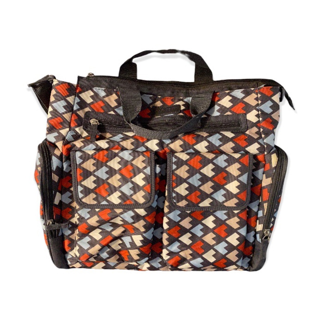 Vintage Baby Boom Diaper Bag Abstract Hearts 15”x13”x6